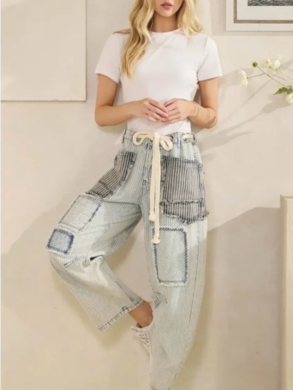 Oli & Hali Light Blue Striped Jeans